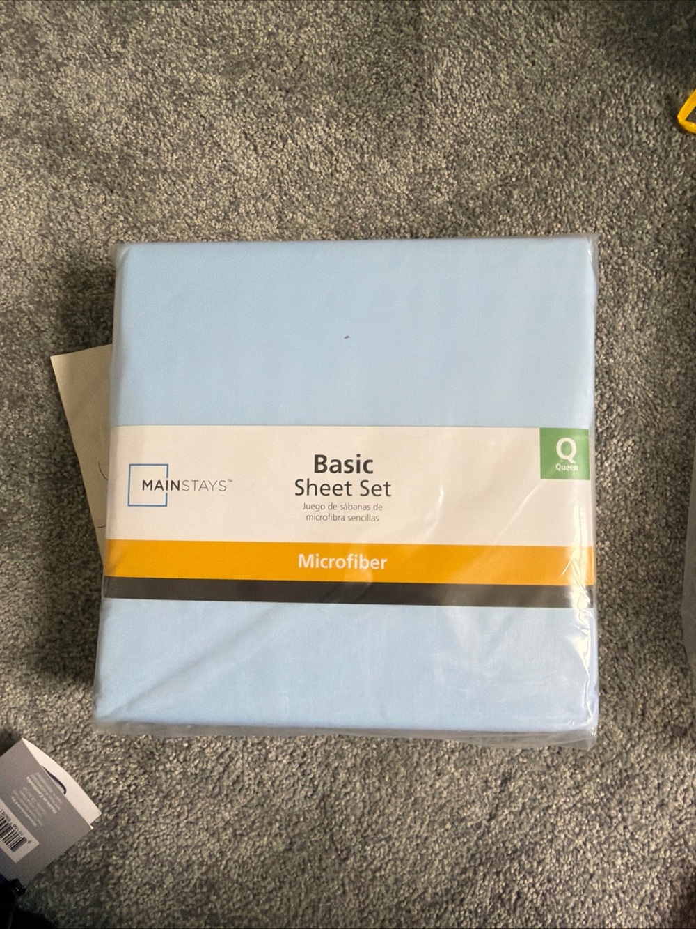 Mainstays Microfiber 4 pc Sheet Set Queen light blue
